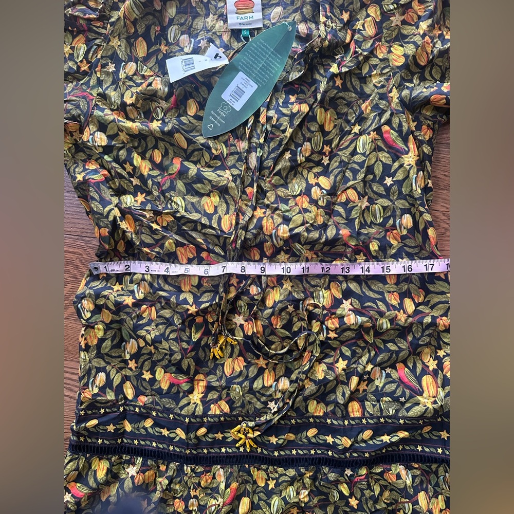 FARM Rio Starfruit Green and Yellow Floral Tiered Maxi Dress NWT size S - Picture 9 of 11